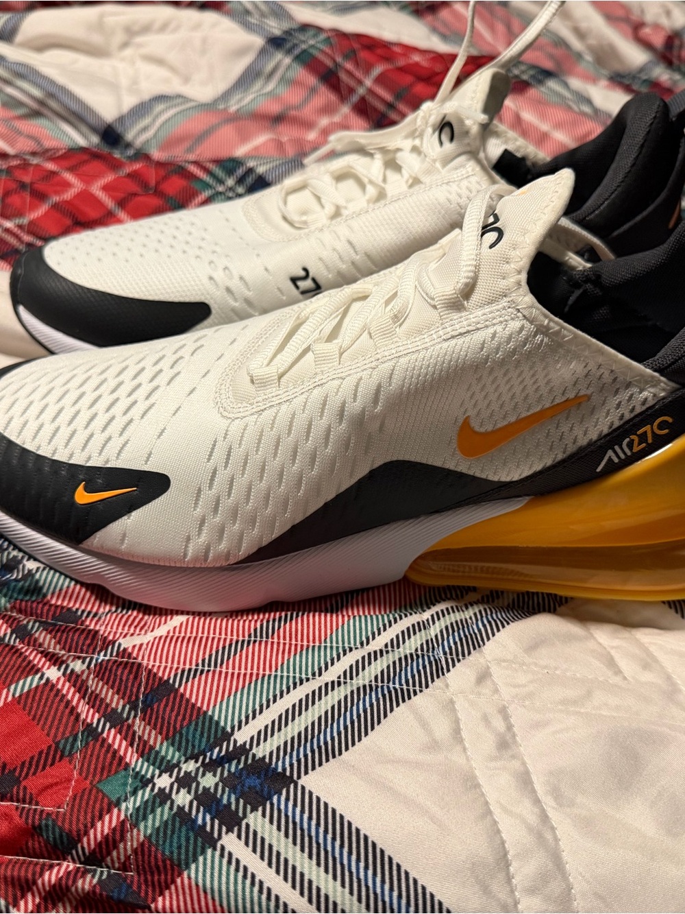 Nike Men’s White & Yellow Air Max 270 React Sneakers